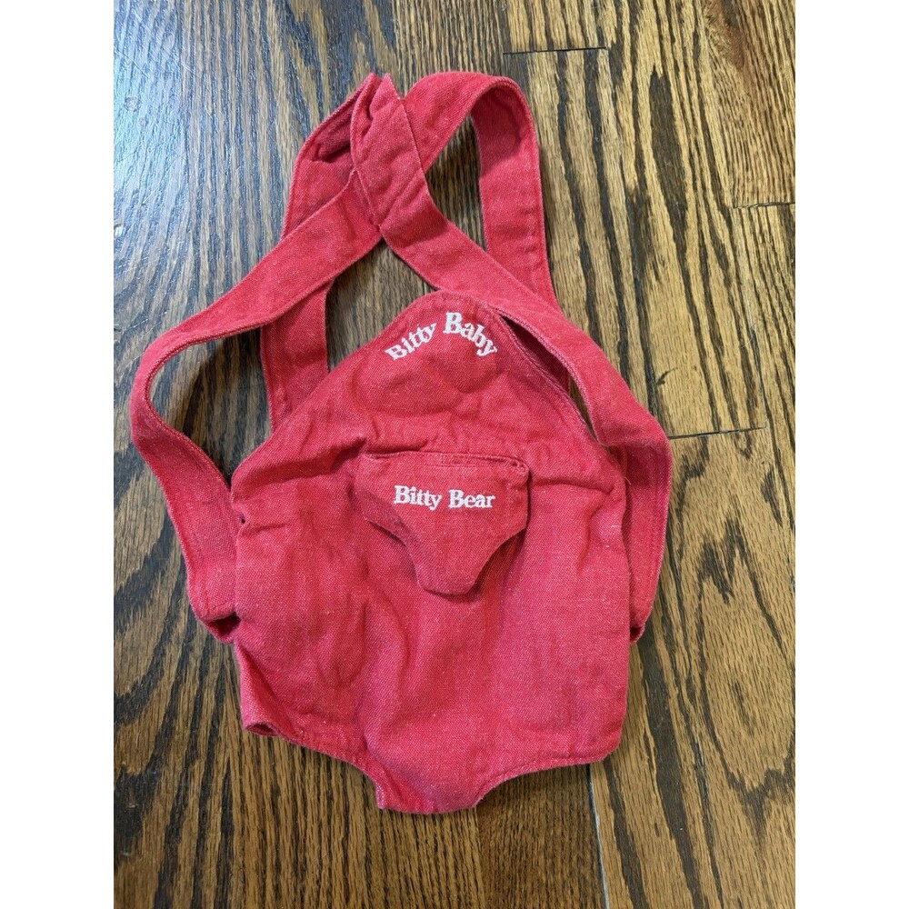 AMERICAN GIRL Bitty Baby Red Denim Doll Carrier 1996 Vtg Pleasant Company